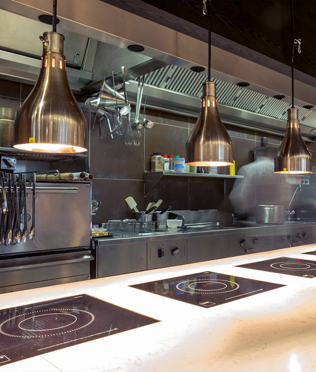 Restaurant kitchen electrical and lighting